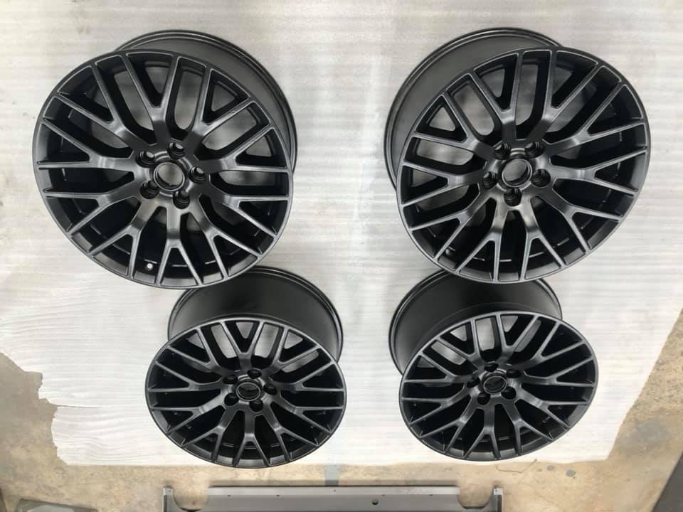 Mustang with coated rims installed