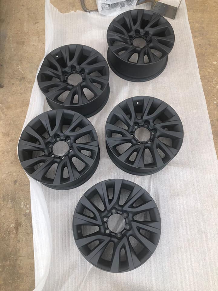 Rims matte black after
